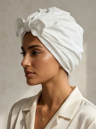 Elegant Classic White Reversible Multi-Way Turban