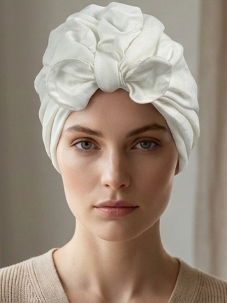 Elegant Classic White Reversible Multi-Way Turban