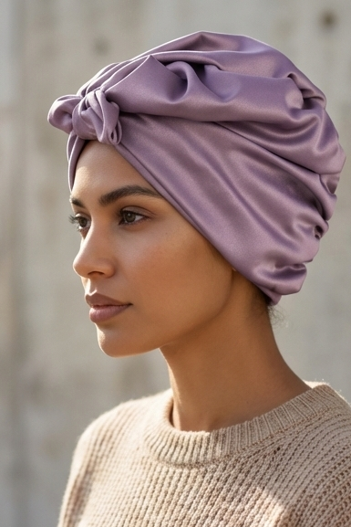 Elegant Women’s Satin Turban Headwrap – Pre-Tied Fashion Head Cover